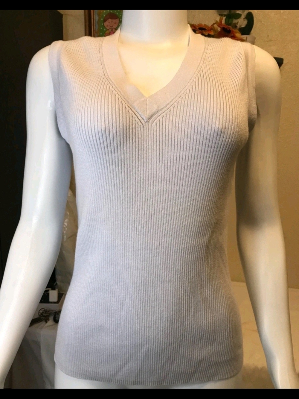 Merona Silver Ribbed Tank